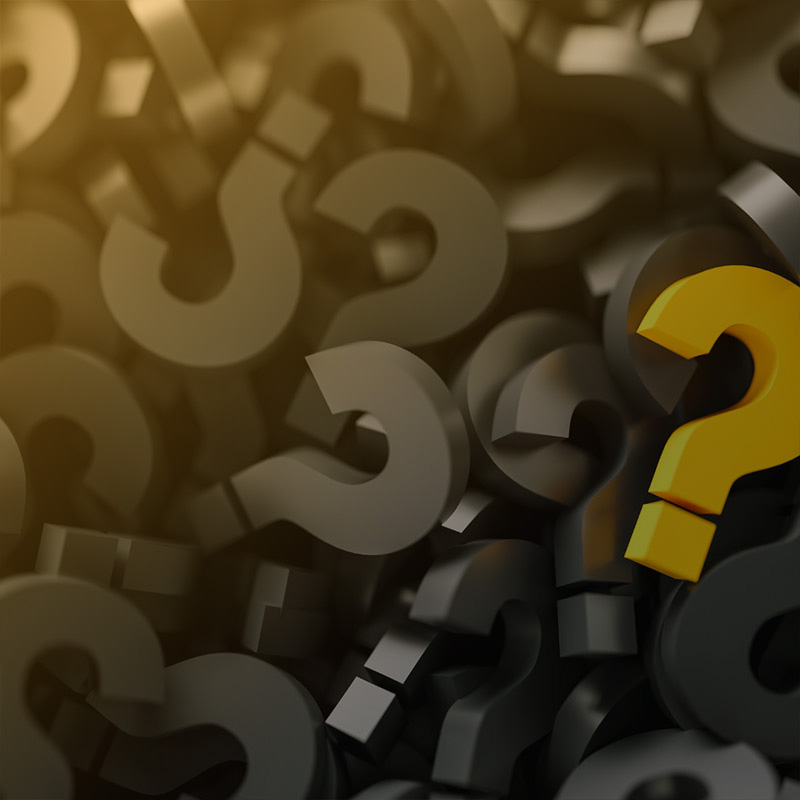 Question Marks for indicating FAQ section about digital marketing